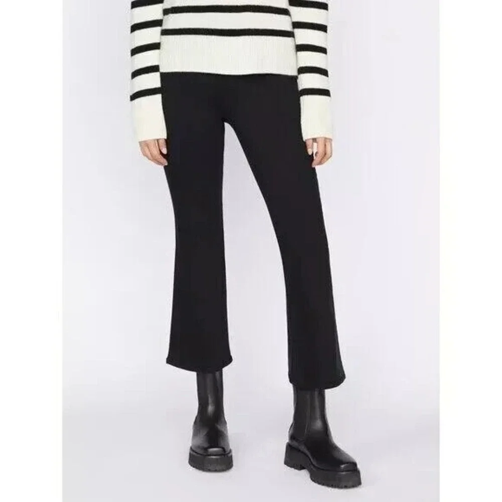 FRAME The Jetset Crop‎ Mini Boot Black Kick Boot Jeans Sz 2 30x26